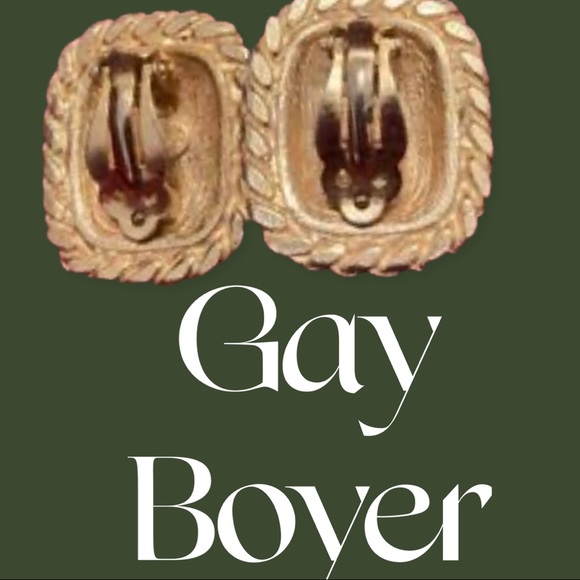 Vintage gay Boyer clip on earrings - Picture 2 of 2